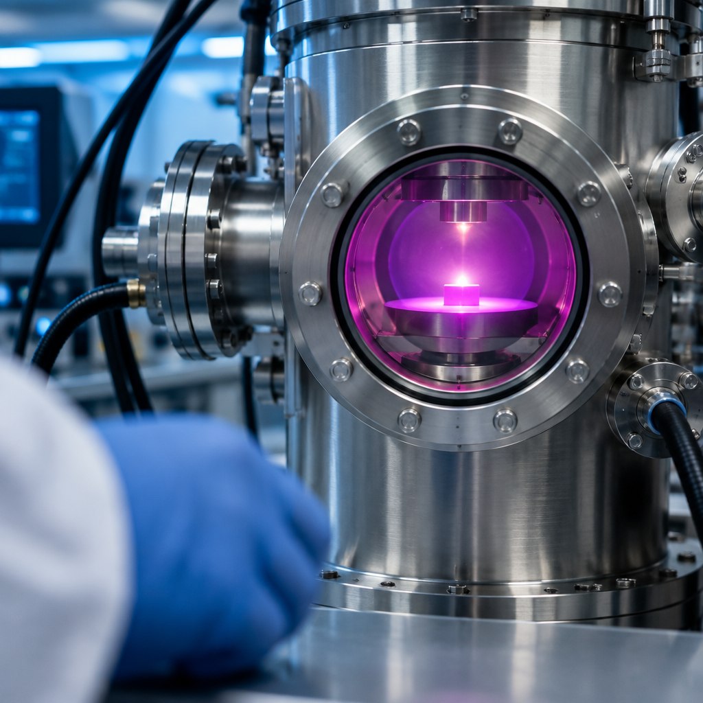 CVD diamond growth chamber with plasma growing a diamond seed