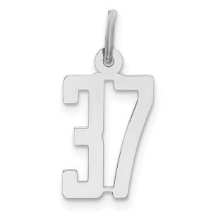 Sterling Silver/Rhodium-plated Elongated Number 37 Charm