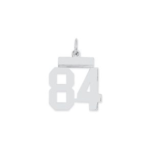 Sterling Silver/Rhodium-plated Polished Number 84 Charm