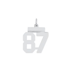 Sterling Silver/Rhodium-plated Polished Number 87 Charm