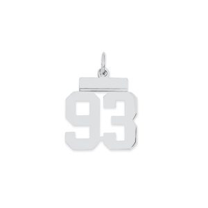 Sterling Silver/Rhodium-plated Polished Number 93 Charm