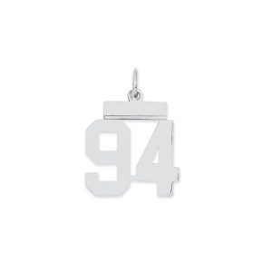 Sterling Silver/Rhodium-plated Polished Number 94 Charm