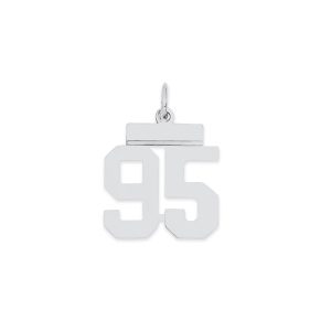 Sterling Silver/Rhodium-plated Polished Number 95 Charm