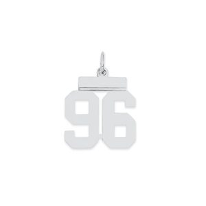 Sterling Silver/Rhodium-plated Polished Number 96 Charm